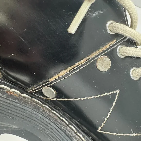 Alexander McQueen Tread Black Leather Lace Up Combat Boots EU 38 - Picture 14 of 16